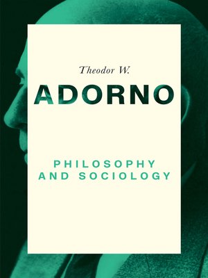 cover image of Philosophy and Sociology